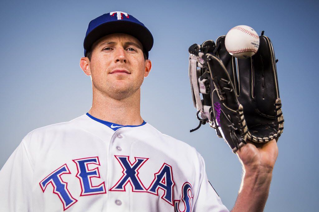 Texas Rangers outfielder Drew Stubbs photographed during spring training photo day at the...