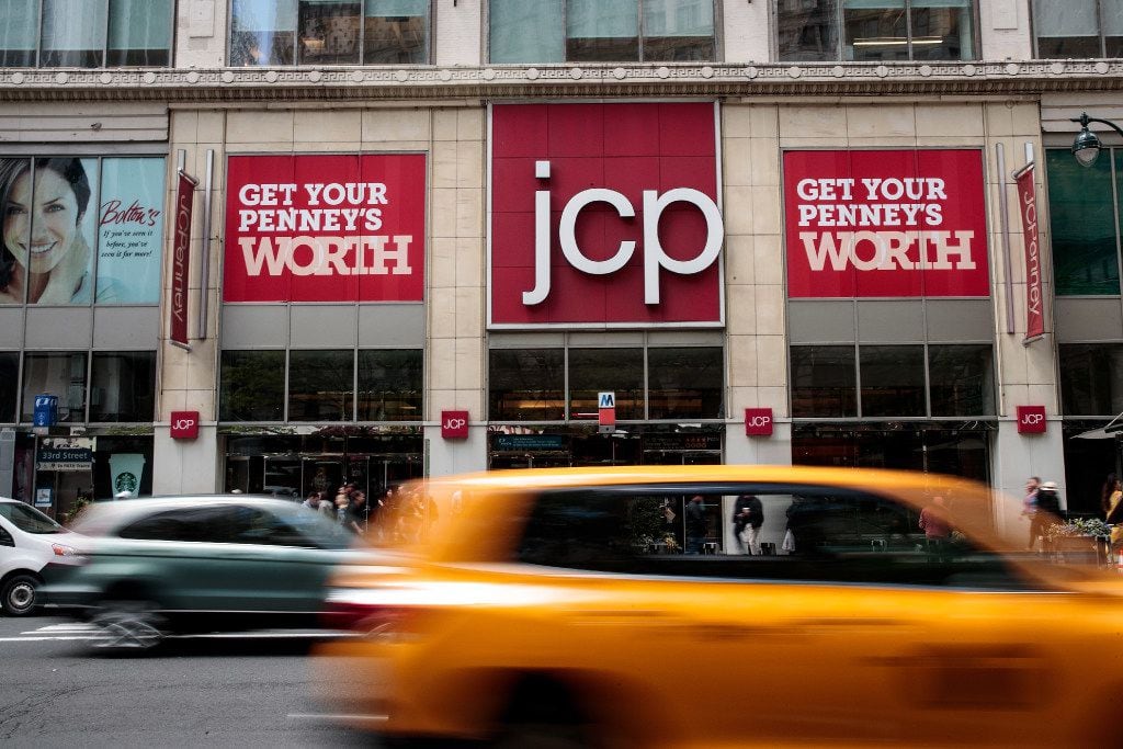 NEW YORK, NY - MAY 15: Traffic passes by a JC Penney department store at the Manhattan Mall,...