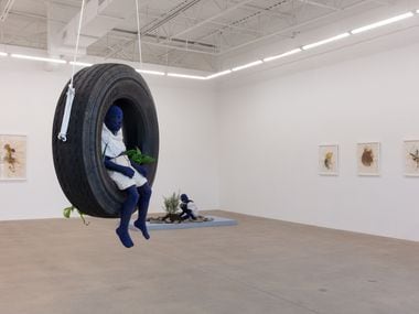 Sculptures and drawings by the French-Cameroonian artist Beya Gille Gacha are on view at...