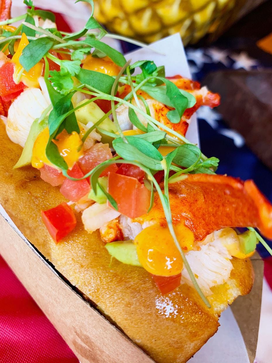 Yo! Lobster's California lobster roll is served cold, with avocado and pico de gallo.
