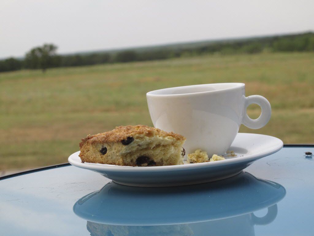 Coffee and scones on the deck at Rancho Loma.