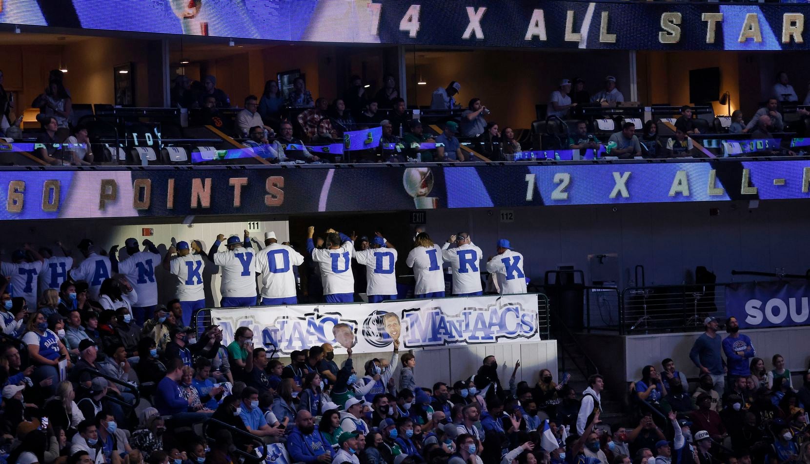 The Mavs ManiAACs all-male dance team pays tribute to former Dallas Mavericks All-Star Dirk...