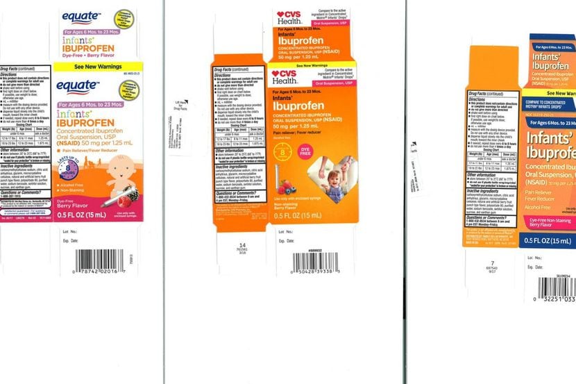 Se pidió el retiro de botellas de ibuprofeno líquido para niños. 
