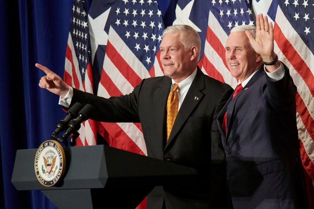 Rep. Pete Sessions introduced Vice President Mike Pence during a campaign event in Dallas in...