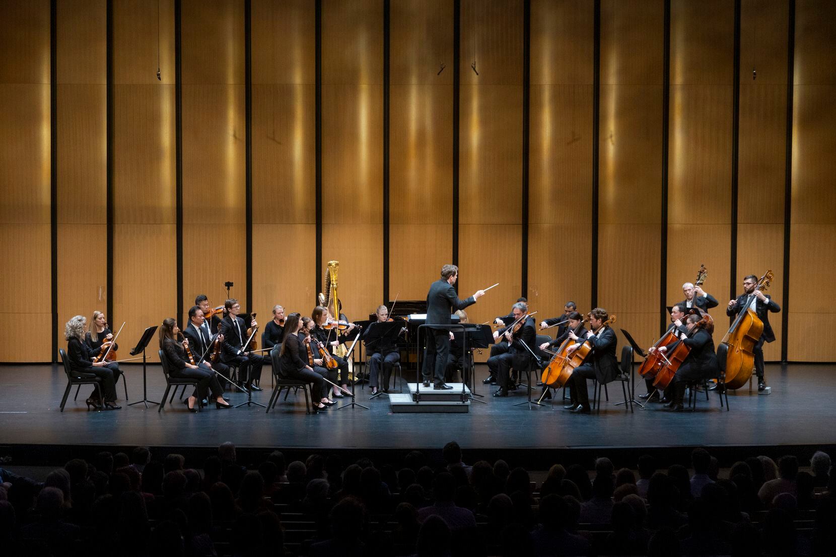 Artistic director Richard McKay conducts the Dallas Chamber Symphony during a concert at...