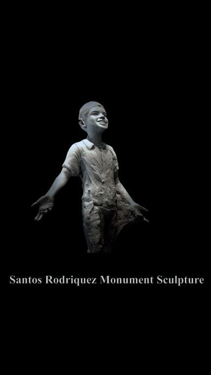 Clay mock-up of the Santos Rodriguez statue by sculptor Seth Vandable