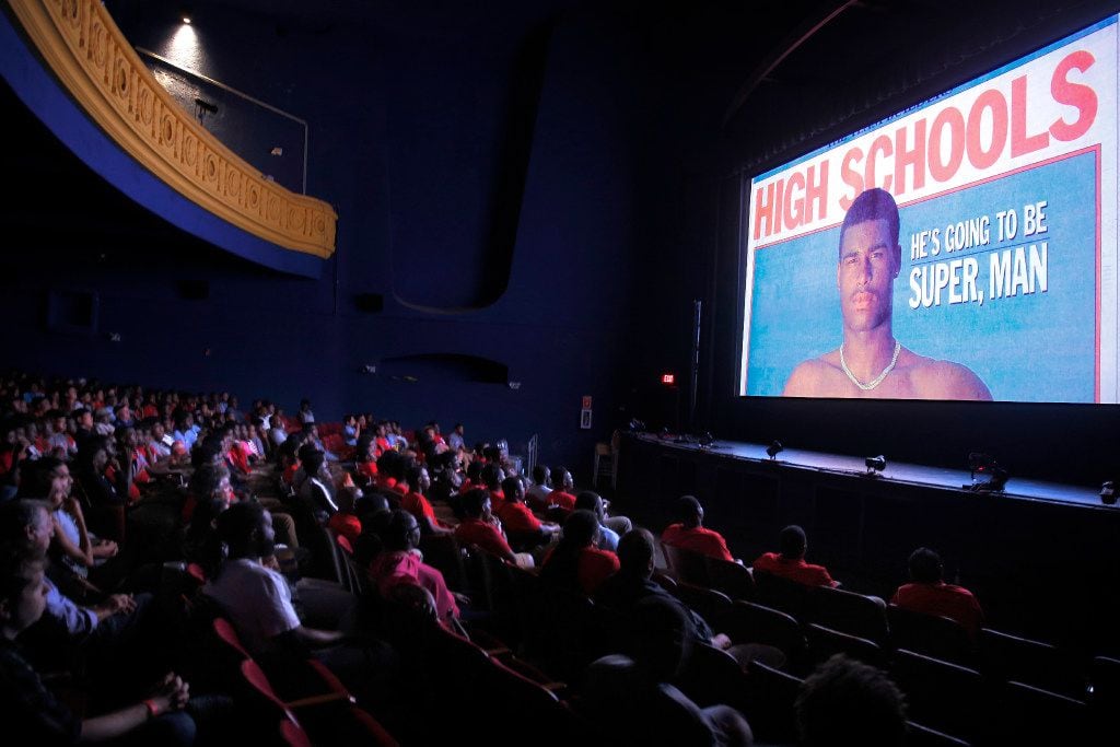 The Carter High and Oak Cliff community watches the premier of What Carter Lost, an ESPN...