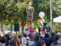 Dallas County Commissioner Dr. Elba Garcia speaks during a ceremony commemorating the Adelfa...