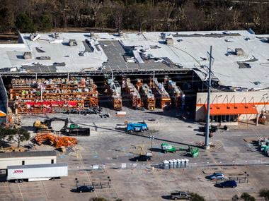 The Home Depot on Forest Lane was extensively damaged last Oct. 20, when 10 tornadoes caused $2 billion in damage to homes and businesses in Dallas, Richardson and Garland.