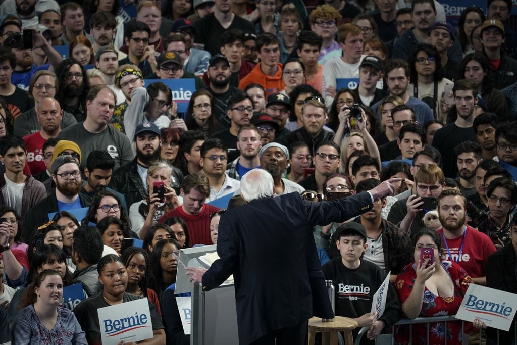 Sen. Bernie Sanders campaigns at the University of Houston on February 23, 2020.