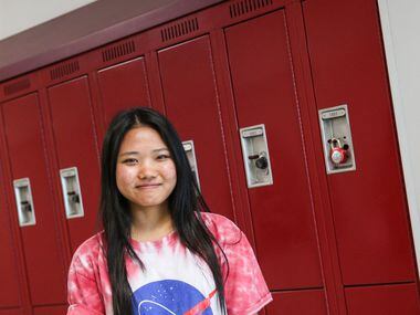 Hanah Sung, a member of the Chin Club, at Lewisville High School, Killough campus, on...