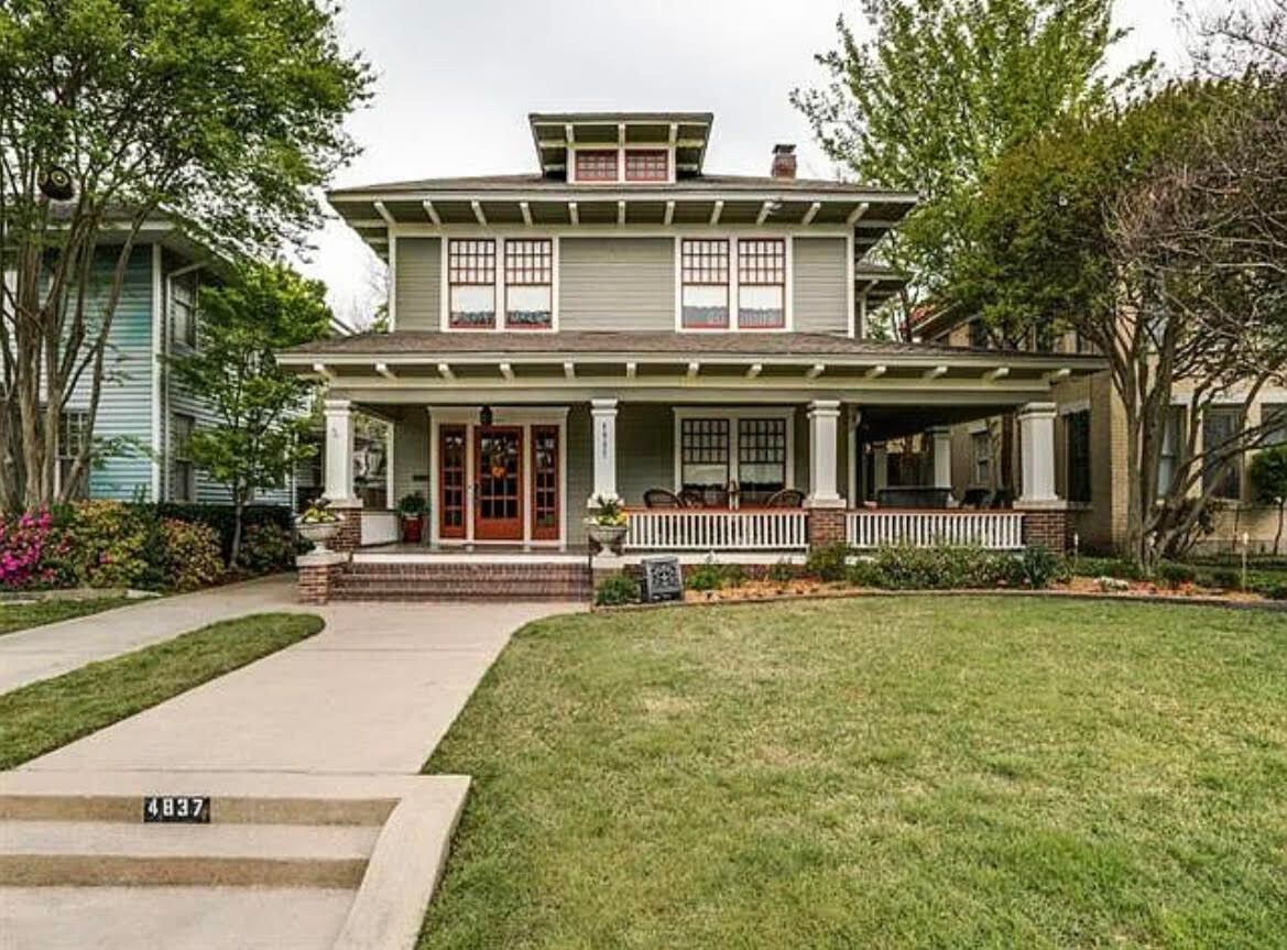 A Prairie-style home is featured on the Munger Place Historic District Wine Walk & Home Tour.