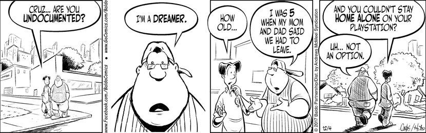 Cruz revela a su amigo que es dreamer en el cómic Baldo.