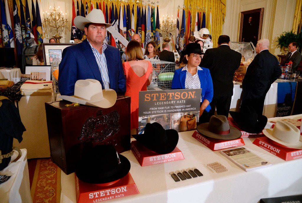 US-made products from all 50 states including Stetson Hats are on display on the South Lawn...