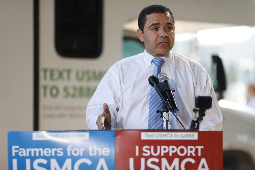 Rep. Henry Cuellar, D-Laredo, delivers remarks during a rally for the passage of the USMCA...