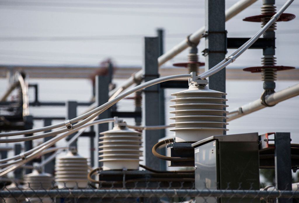 Components of an Oncor Static VAR Compensator in east Dallas on Wednesday, Aug. 22. The $60...