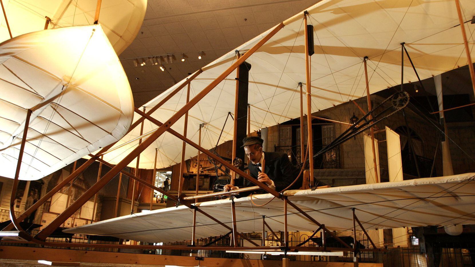 A likeness of Orville Wright lays at the controls in the Smithsonian Institution's National Air and Space Museum gallery exhibit "The Wright Brothers & The Invention of the Aerial Age." The exhibition featuring 170 artifacts, provides a look at the lives of Wilbur and Orville Wright, their technical achievements and their impact on the world.
