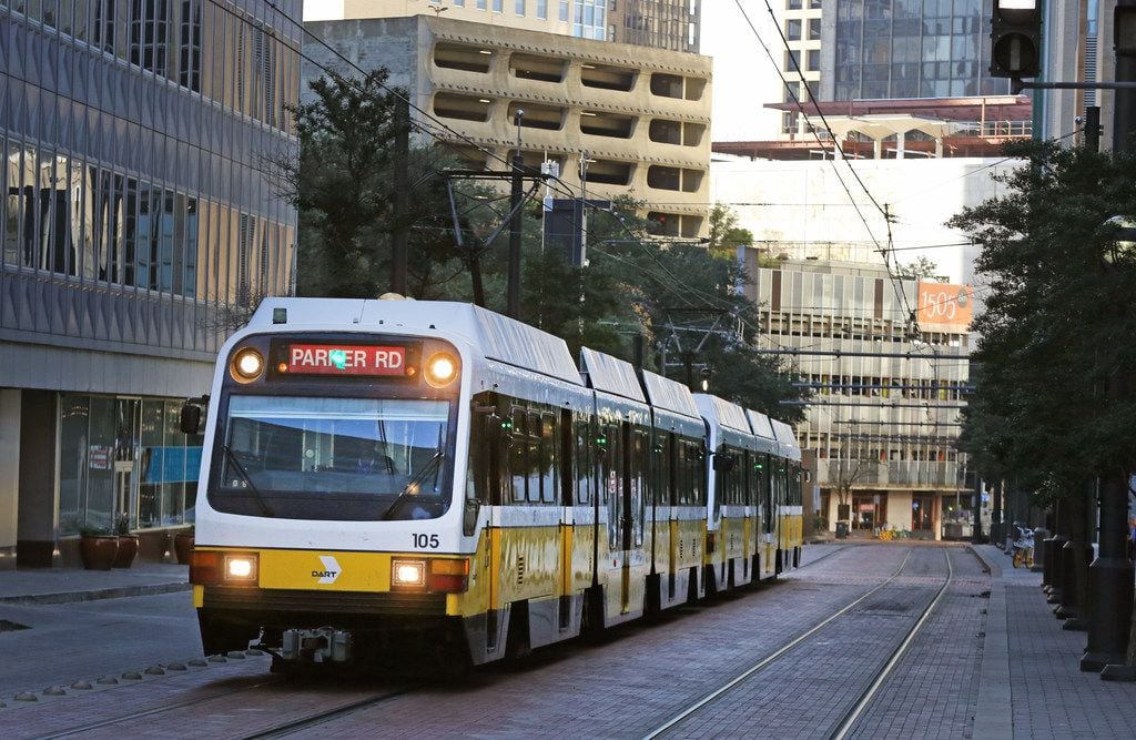 The DART Red Line train, photographed at the St. Paul station in downtown Dallas on Dec. 21,...