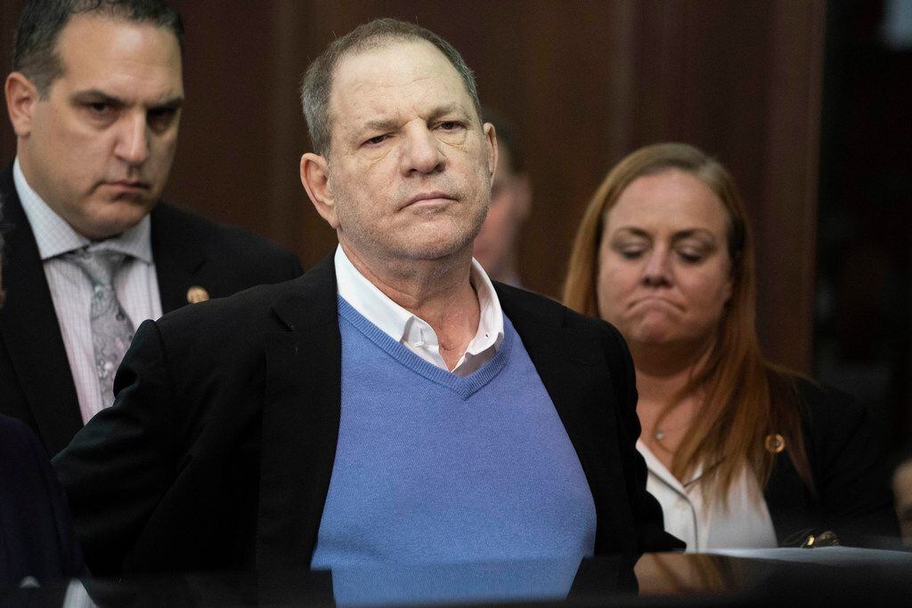 Harvey Weinstein listens during a court proceeding on May 25 in New York. 
