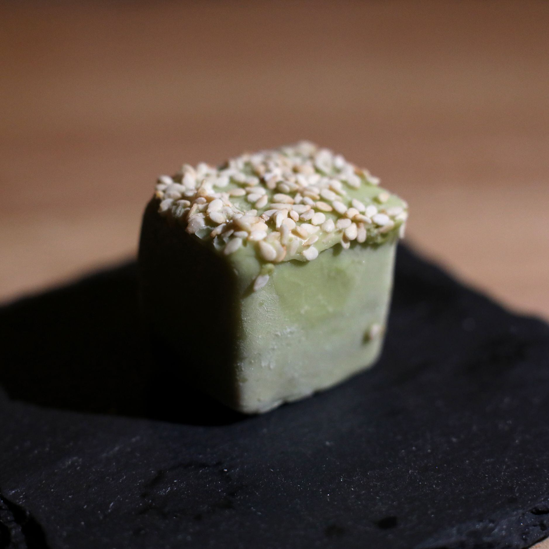 The Green Tea Dessert at Sushi By Scratch, a secret pop-up restaurant on the eighth floor of...