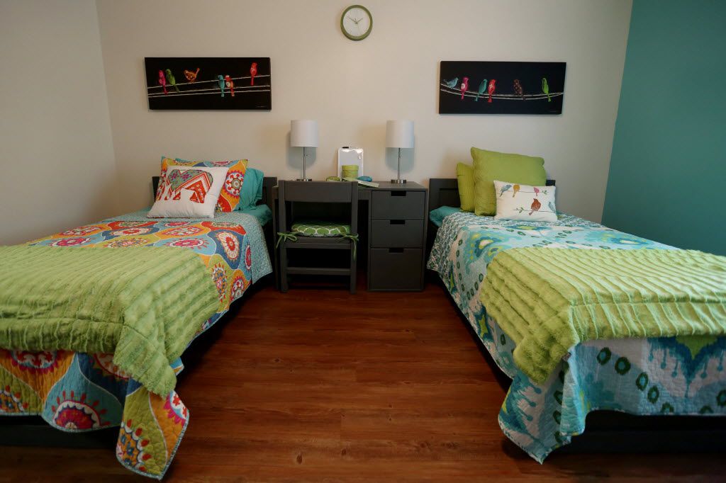 One of the bedrooms in the "The Ebby House" after its dedication in Dallas, Texas on May 21,...