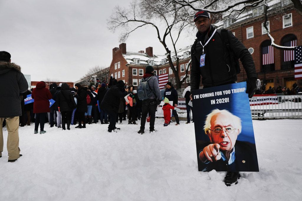 Supporters of Sen. Bernie Sanders wait to see him speak at Brooklyn College on March 02, 2019. Sanders, a staunch liberal and critic of President Donald Trump, was holding his first rally of his 2020 presidential campaign.