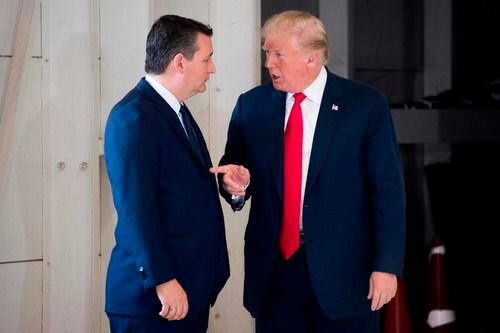 El senador Ted Cruz y el presidente Donald Trump. Getty Images
