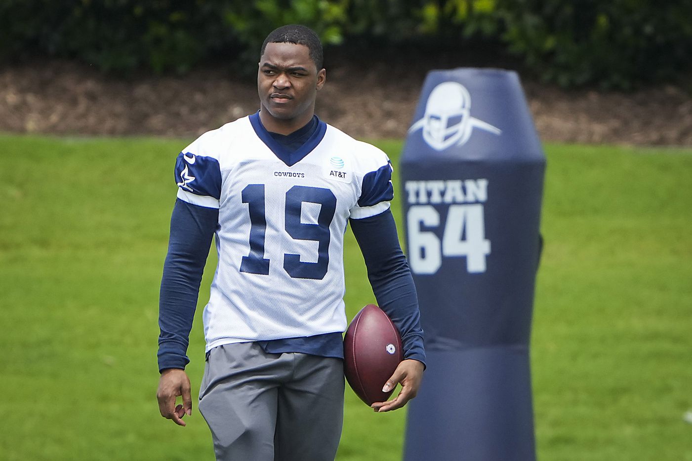 Dallas Cowboys wide receiver Amari Cooper watches his teammates run drills during a minicamp practice at The Star on Tuesday, June 8, 2021, in Frisco. (Smiley N. Pool/The Dallas Morning News)