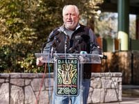 Gregg Hudson, Dallas Zoo president and CEO, during a press conference at the Dallas Zoo in...