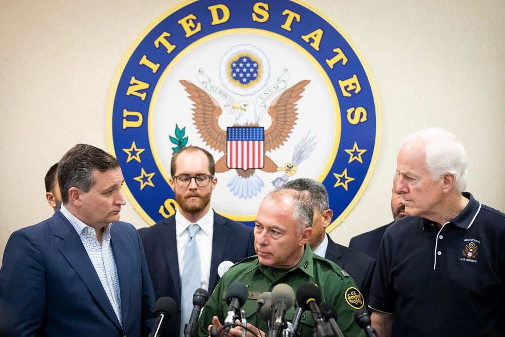 Senators Ted Cruz (left) and John Cornyn (right) join U.S. Border Patrol, RGV Sector, Chief...