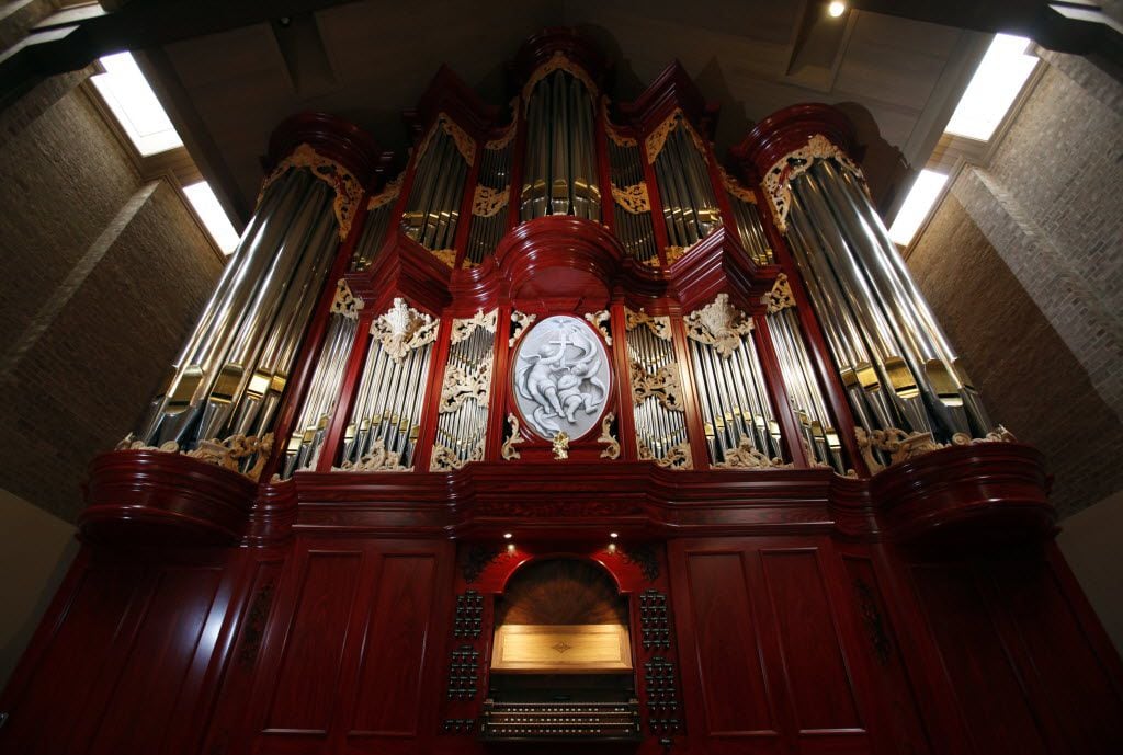 The mechanical action organ, built by  Richards, Fowkes & Co. at the Episcopal Church of the...