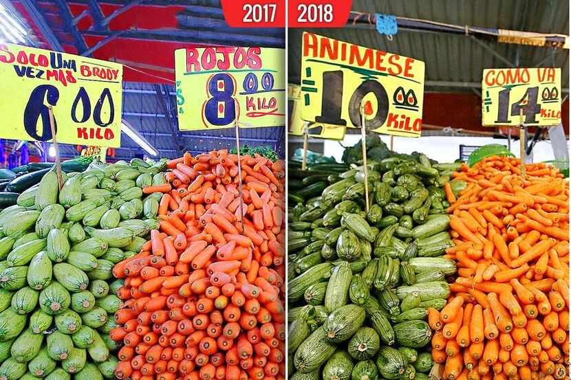 Fotomontaje del periódico Reforma muestra la diferencia de precios entre 2017 y el 2018....