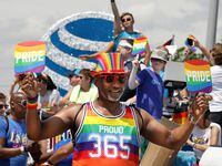 People celebrate diversity and acceptance during the Dallas Pride’s Corona Alan Ross Texas...
